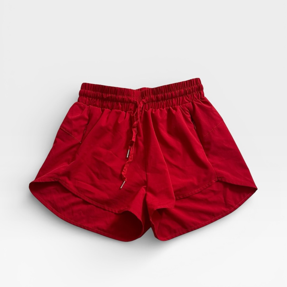 BMJL Women’s Bright Red 2.5” High Waist Shorts With Pockets